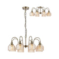 Regent Lourdes 8 Light 730mm Semi Flush Pendant Light - Antique Brass / Amber