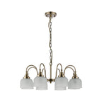 Regent Lourdes 8 Light 730mm Semi Flush Pendant Light - Antique Brass / Frosted