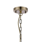 Regent Lourdes 8 Light 730mm Semi Flush Pendant Light - Antique Brass / Frosted