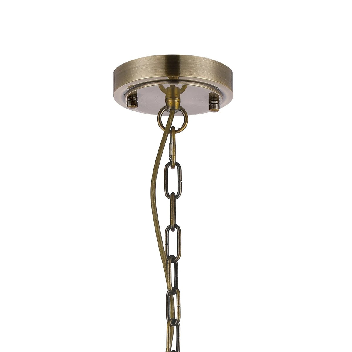 Regent Lourdes 8 Light 730mm Semi Flush Pendant Light - Antique Brass / Frosted