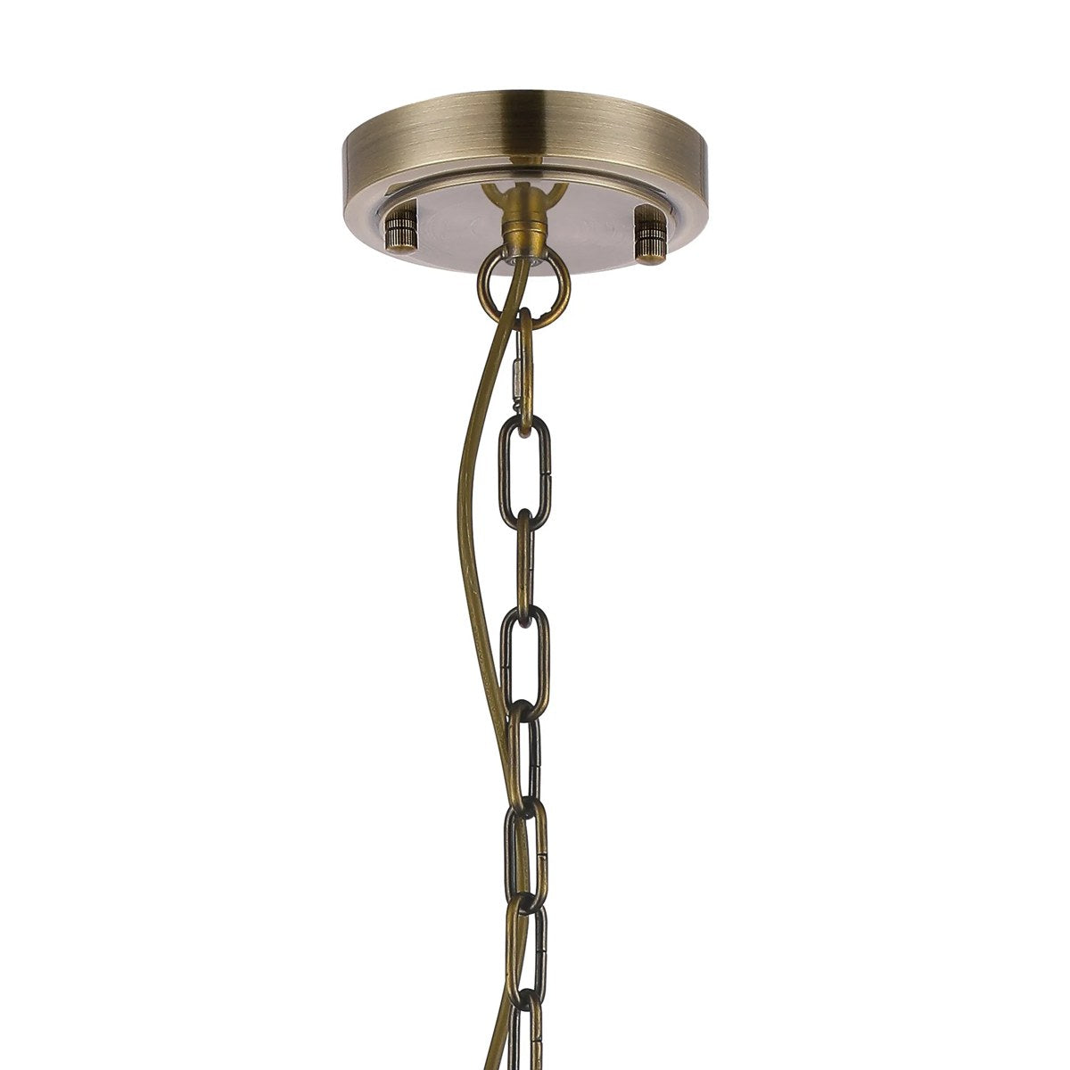 Regent Lourdes 8 Light 730mm Semi Flush Pendant Light - Antique Brass / Smoke