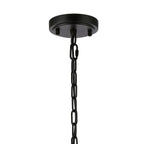 Regent Lourdes 8 Light 730mm Semi Flush Pendant Light - Satin Black / Clear
