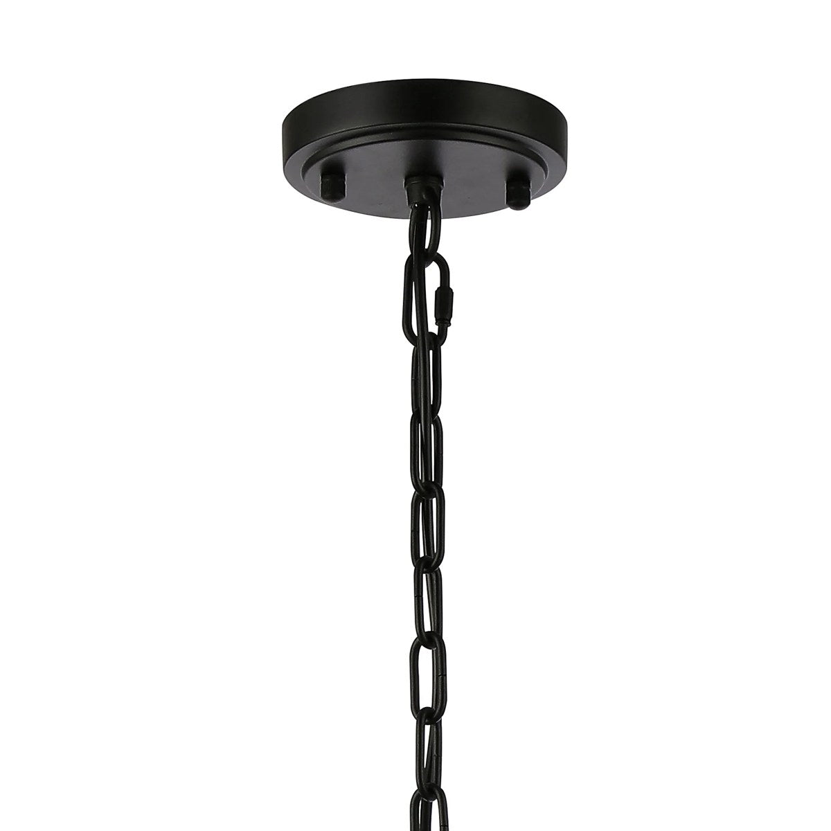 Regent Lourdes 8 Light 730mm Semi Flush Pendant Light - Satin Black / Clear