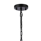 Regent Lourdes 8 Light 730mm Semi Flush Pendant Light - Satin Black / Frosted