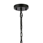Regent Lourdes 8 Light 730mm Semi Flush Pendant Light - Satin Black / Smoke