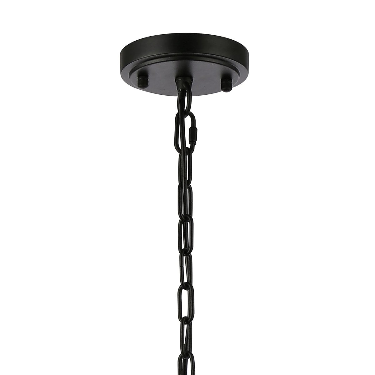Regent Lourdes 8 Light 730mm Semi Flush Pendant Light - Satin Black / Smoke