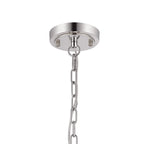 Regent Lourdes 8 Light 730mm Semi Flush Pendant Light - Polished Nickel / Amber