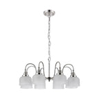 Regent Lourdes 8 Light 730mm Semi Flush Pendant Light - Polished Nickel / Frosted