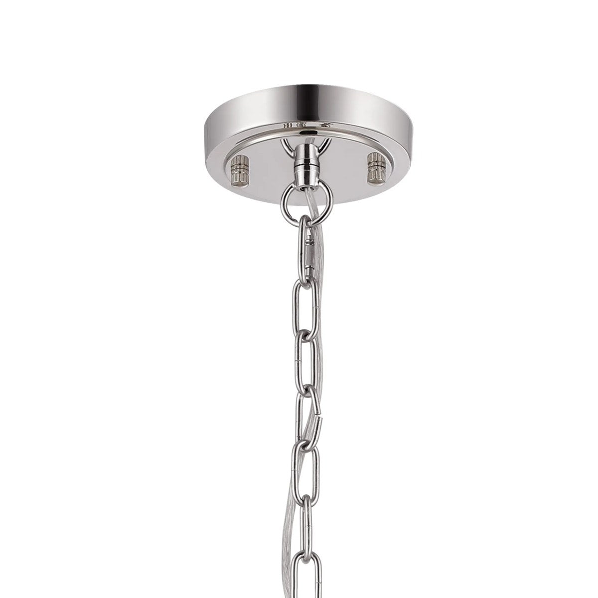 Regent Lourdes 8 Light 730mm Semi Flush Pendant Light - Polished Nickel / Frosted