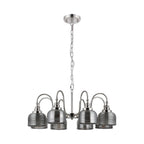 Regent Lourdes 8 Light 730mm Semi Flush Pendant Light - Polished Nickel / Smoke