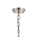 Regent Lourdes 8 Light 730mm Semi Flush Pendant Light - Satin Nickel / Amber