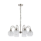 Regent Lourdes 8 Light 730mm Semi Flush Pendant Light - Satin Nickel / Clear