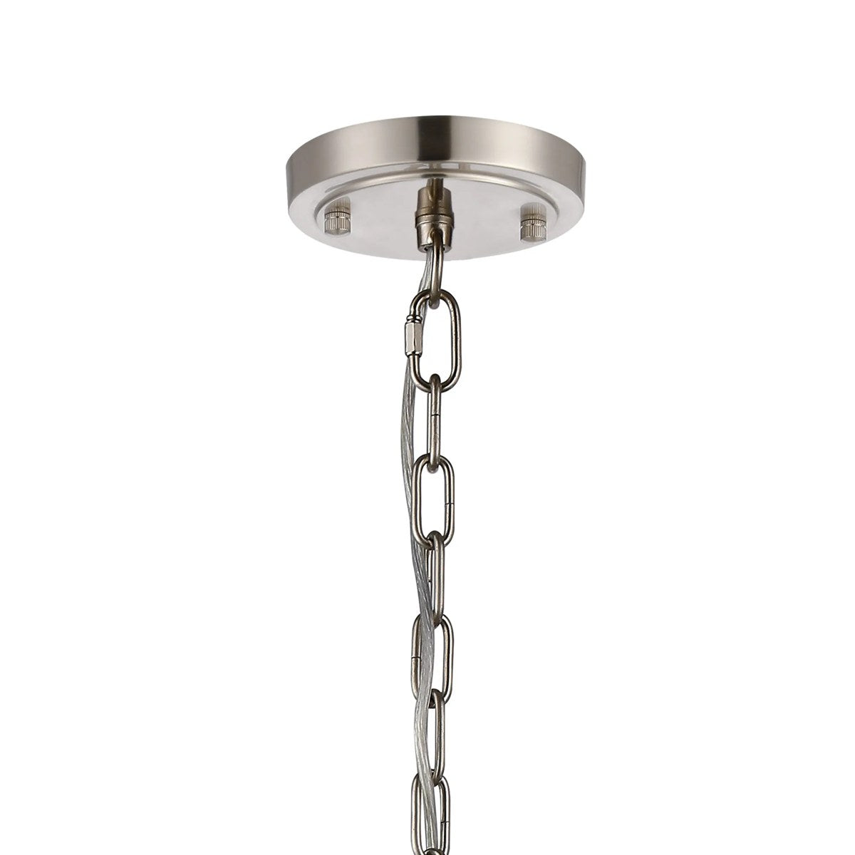 Regent Lourdes 8 Light 730mm Semi Flush Pendant Light - Satin Nickel / Clear