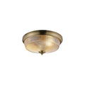 Regent Lourdes 2 Light 340mm Flush Ceiling Light - Antique Brass / Amber
