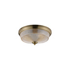 Regent Lourdes 2 Light 340mm Flush Ceiling Light - Antique Brass / Amber