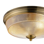 Regent Lourdes 2 Light 340mm Flush Ceiling Light - Antique Brass / Amber
