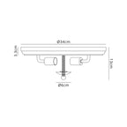 Regent Lourdes 2 Light 340mm Flush Ceiling Light - dimensions