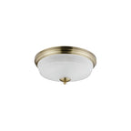 Regent Lourdes 2 Light 340mm Flush Ceiling Light - Antique Brass / Frosted