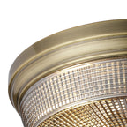 Regent Lourdes 2 Light 340mm Flush Ceiling Light - Antique Brass / Smoke