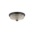 Regent Lourdes 2 Light 340mm Flush Ceiling Light - Satin Black / Amber