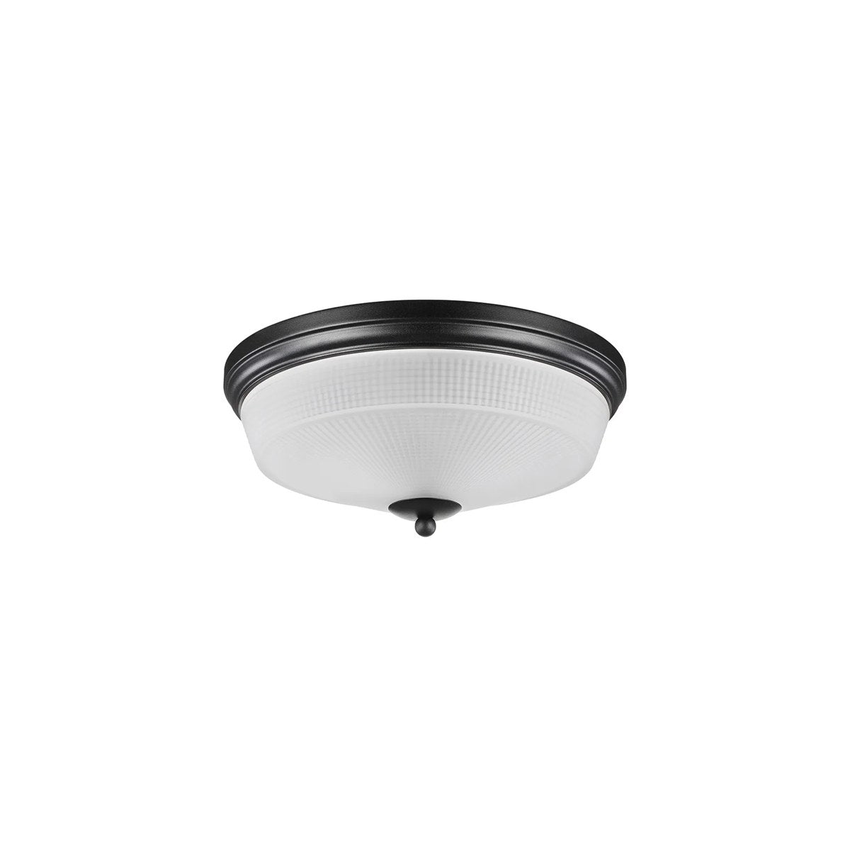Regent Lourdes 2 Light 340mm Flush Ceiling Light - Satin Black / Frosted