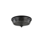 Regent Lourdes 2 Light 340mm Flush Ceiling Light - Satin Black / Smoke