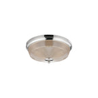 Regent Lourdes 2 Light 340mm Flush Ceiling Light - Polished Nickel / Amber
