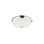 Regent Lourdes 2 Light 340mm Flush Ceiling Light - Polished Nickel / Frosted