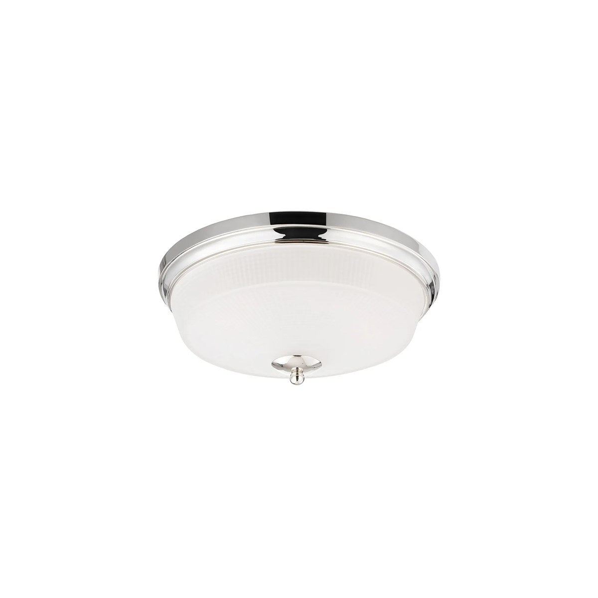 Regent Lourdes 2 Light 340mm Flush Ceiling Light - Polished Nickel / Frosted