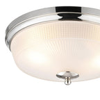 Regent Lourdes 2 Light 340mm Flush Ceiling Light - Polished Nickel / Frosted