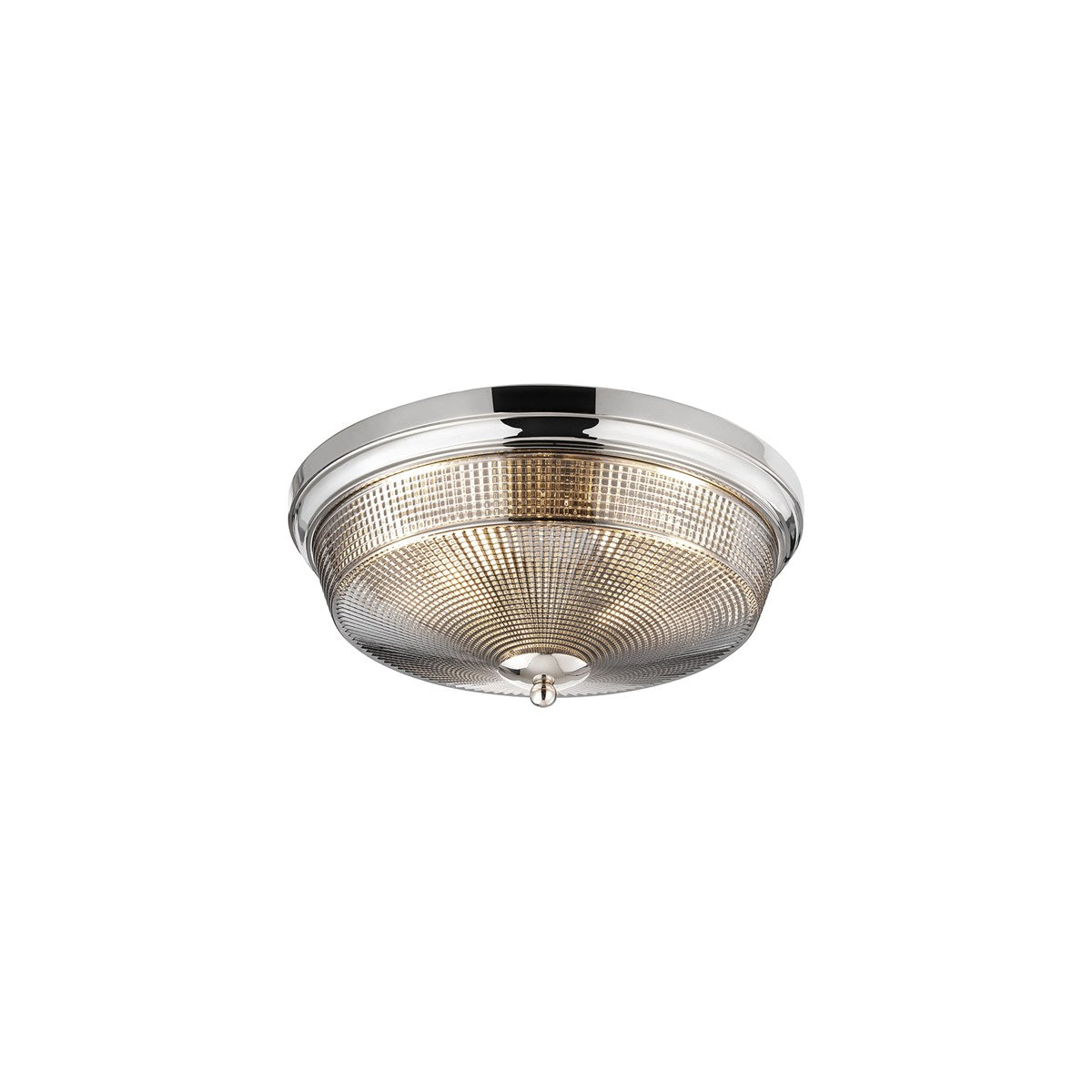 Regent Lourdes 2 Light 340mm Flush Ceiling Light - Polished Nickel / Smoke