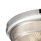 Regent Lourdes 2 Light 340mm Flush Ceiling Light - Polished Nickel / Smoke