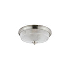 Regent Lourdes 2 Light 340mm Flush Ceiling Light - Satin Nickel / Clear