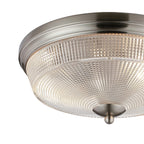 Regent Lourdes 2 Light 340mm Flush Ceiling Light - Satin Nickel / Clear