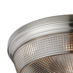 Regent Lourdes 2 Light 340mm Flush Ceiling Light - Satin Nickel / Smoke