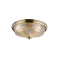 Regent Lourdes 3 Light 438mm E27 Flush Ceiling Light - Antique Brass / Amber