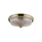 Regent Lourdes 3 Light 438mm E27 Flush Ceiling Light - Antique Brass / Amber