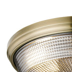 Regent Lourdes 3 Light 438mm E27 Flush Ceiling Light - Antique Brass / Smoke