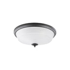 Regent Lourdes 3 Light 438mm E27 Flush Ceiling Light - Satin Black / Frosted