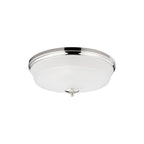 Regent Lourdes 3 Light 438mm E27 Flush Ceiling Light - Polished Nickel / Frosted