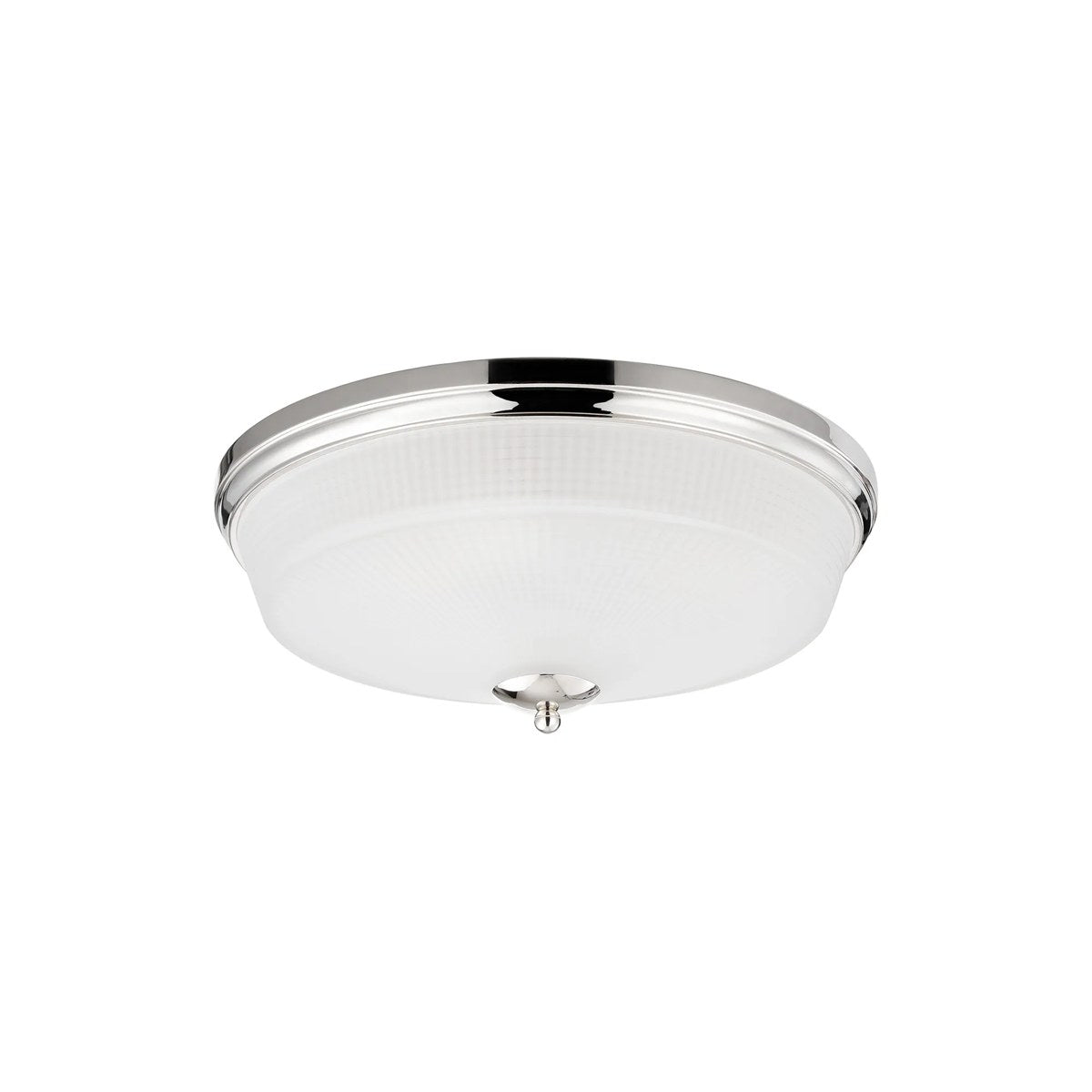 Regent Lourdes 3 Light 438mm E27 Flush Ceiling Light - Polished Nickel / Frosted
