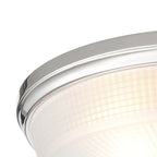 Regent Lourdes 3 Light 438mm E27 Flush Ceiling Light - Polished Nickel / Frosted