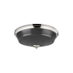 Regent Lourdes 3 Light 438mm E27 Flush Ceiling Light - Polished Nickel / Smoke