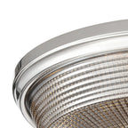 Regent Lourdes 3 Light 438mm E27 Flush Ceiling Light - Polished Nickel / Smoke