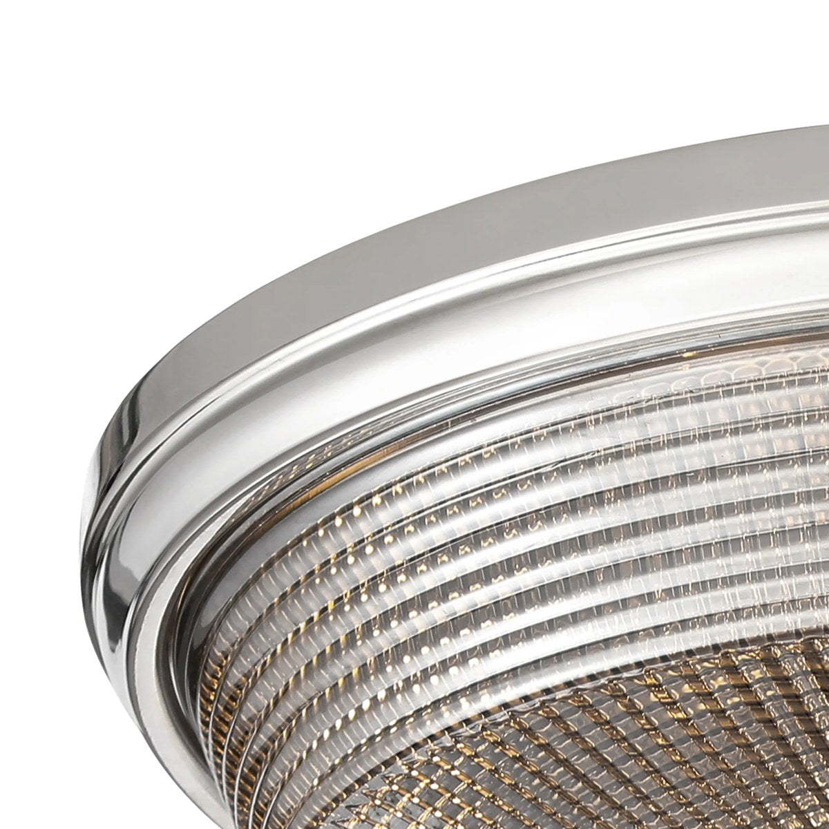 Regent Lourdes 3 Light 438mm E27 Flush Ceiling Light - Polished Nickel / Smoke