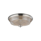 Regent Lourdes 3 Light 438mm E27 Flush Ceiling Light - Satin Nickel / Amber