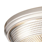 Regent Lourdes 3 Light 438mm E27 Flush Ceiling Light - Satin Nickel / Smoke
