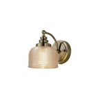 Regent Lourdes Switched Wall Light 180mm High - Antique Brass / Amber