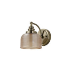 Regent Lourdes Switched Wall Light 180mm High - Antique Brass / Amber