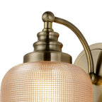 Regent Lourdes Switched Wall Light 180mm High - Antique Brass / Amber